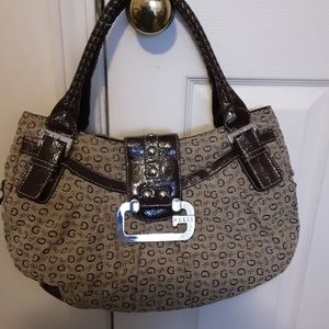 Guess brown cloth purse
